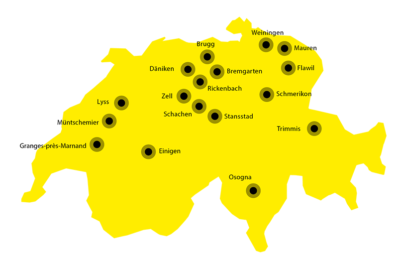 Schweizer Karte Standorte